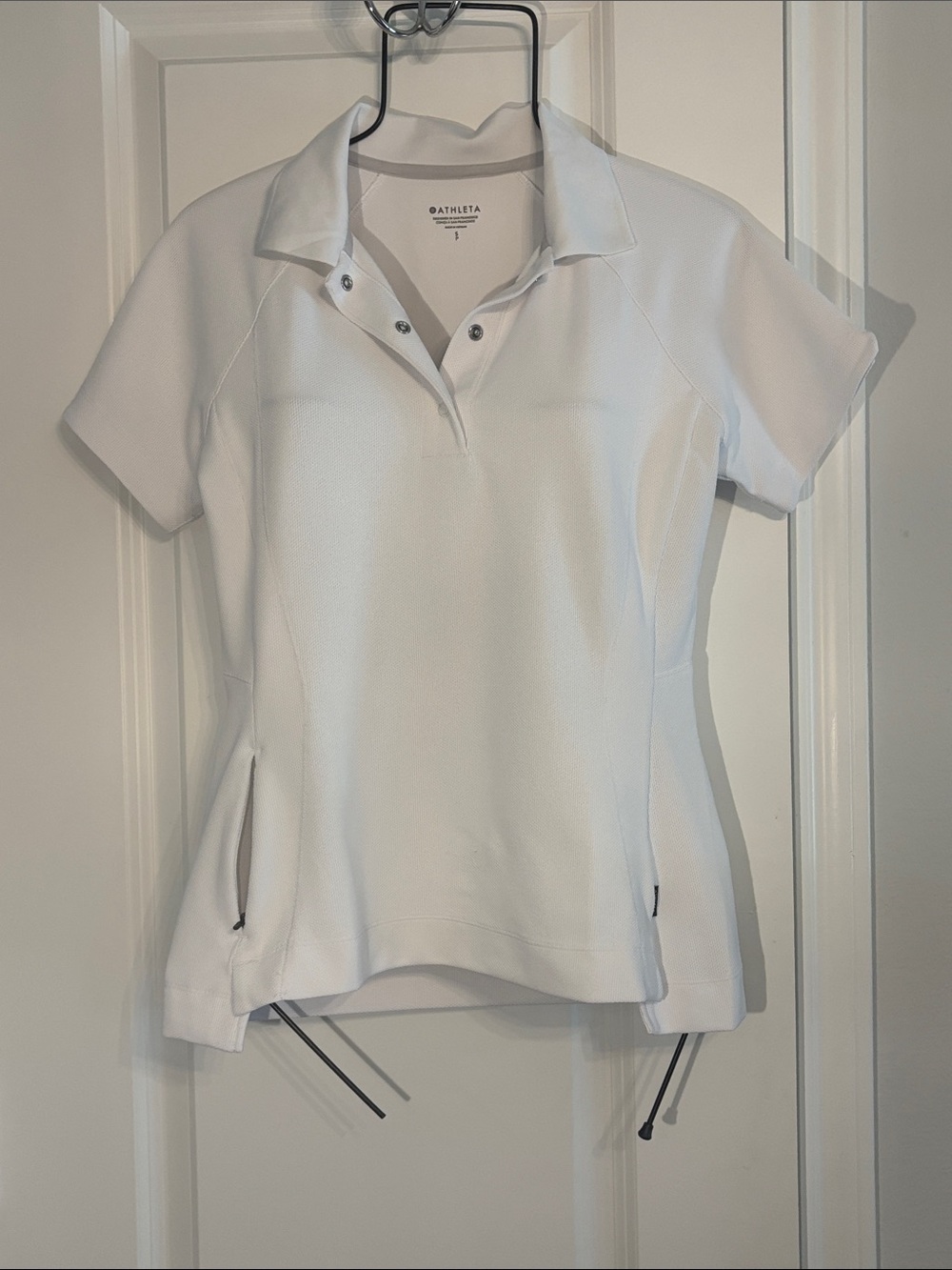Athleta Women's White Short-Sleeve Everyday Polo Top. Size Small